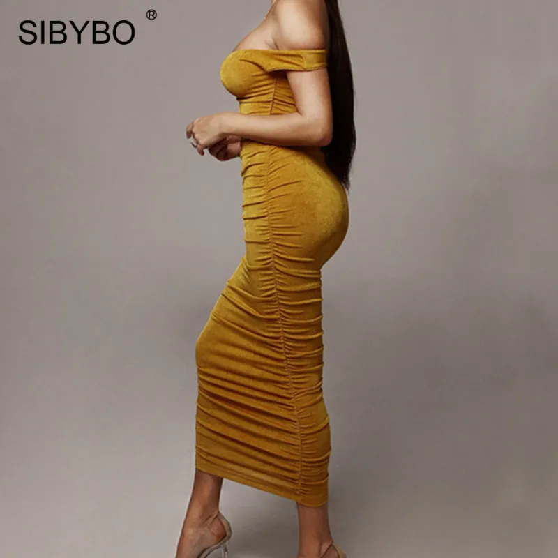 Женское платье без бретелек Sibybo длинное плиссированное с открытой спиной