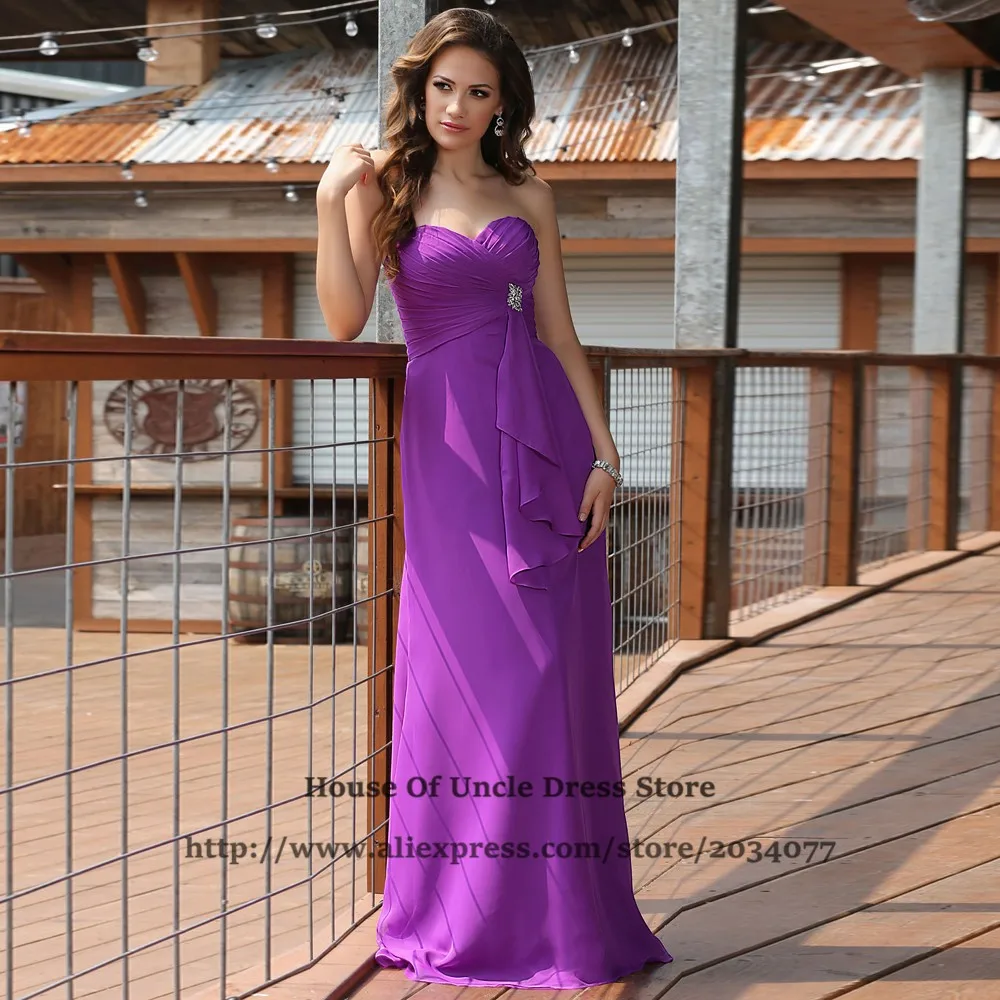 Robe Demoiselle D Honneur Plum Fuchsia Bridesmaid Dresses For
