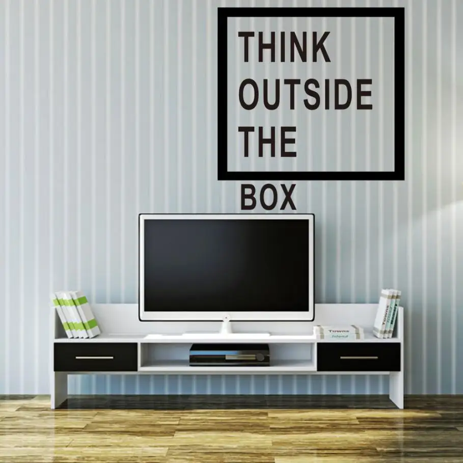 DIY Think Outside The Box Quote стикер креативная домашняя декорация Цитата Виниловая