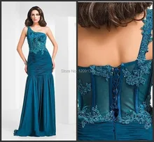 Abendkleid 2014 neue heiße abendkleider lange kleid reizvolle ein-schulter mutter der braut kleider vestido de festa