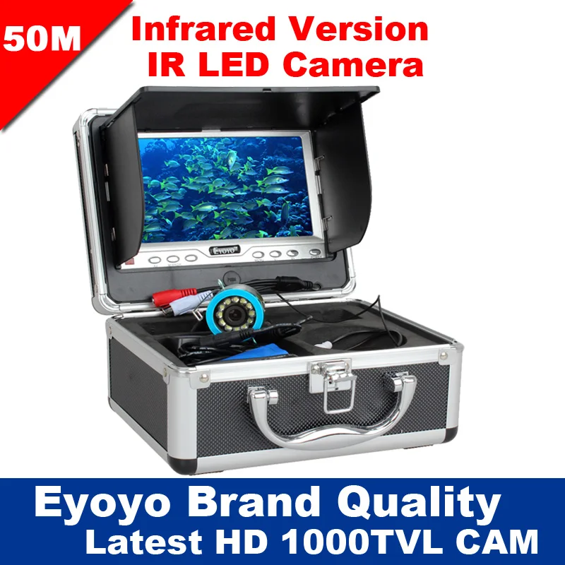 

Eyoyo Original 50M 1000TVL Fish Finder Underwater ICE Fishing 7" Video Camera Monitor Night Vision Infrared IR LED Free Sunvisor