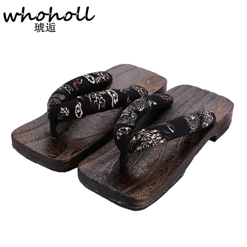 

Men Flip-Flops heel 2017 Summer Unisex platform Sandals Japanese Geta Clogs shoes paulownia Cosplay shoes wooden slippers MET-8