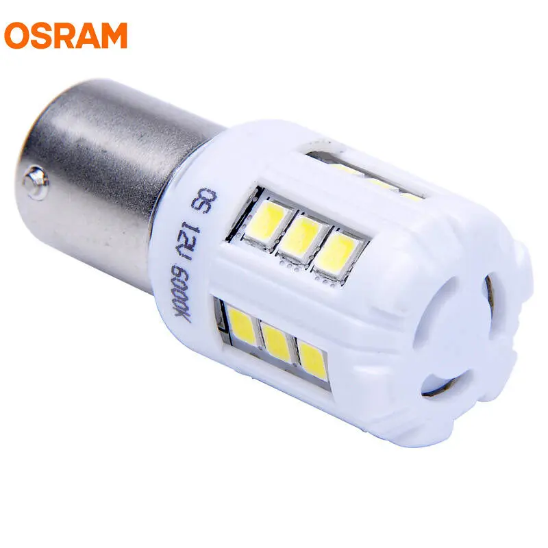 OSRAM СВЕТОДИОДНЫЙ P21 7456CW P21W 12 В 2,5 Вт холодный белый Светодиодный riving стандартный автомобильный противотуманный фонарь передний задний указатель поворота светильник 2000 h пожизненная пара