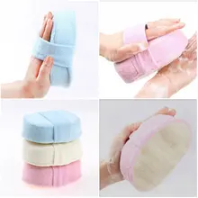 Мягкий отшелушивающий Мочалка для тела из натуральной губки для спины с ручкой для ванны и душа, массажная спа-щетка для мытья кожи и тела