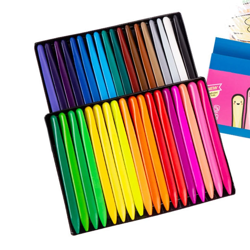 

YDNZC 36 Colors Bright Color Creative Triangle Crayon Color Brush Set Children Plastic Wax Crayon Art Supplies Birthday Gift