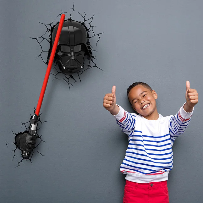 

2018 NEW Decor Light Darth Vader Hand 3D Light Star Wars Wall Night Kid Boy Children Holiday Bedroom Sleeping LED Gift IY303163