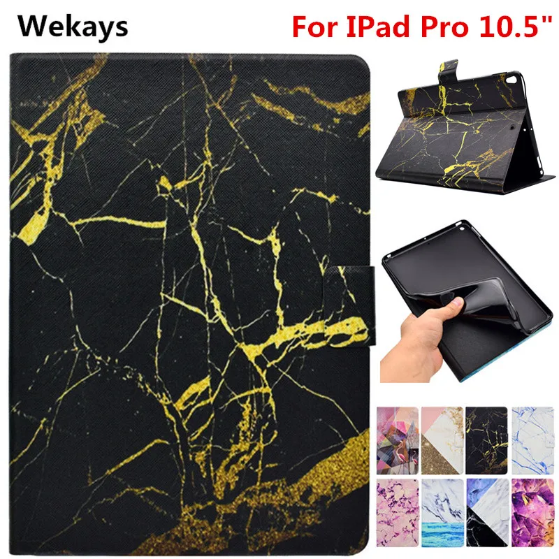 Wekays Планшеты чехол для Apple iPad Pro 10.5 "Мрамор Кожа PU Смарт Fundas чехол для Coque iPad Pro 10.5 "2017 Планшеты крышка Чехол