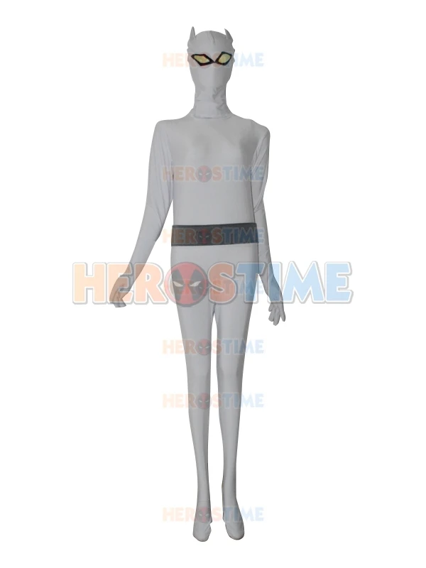 White Grey Spandex Custom Aliens Avatar Superhero Costume the most popular halloween cosplay zentai suit free