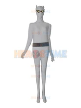White & Grey Spandex Custom Aliens Avatar Superhero Costume the most popular halloween cosplay zentai suit free shipping