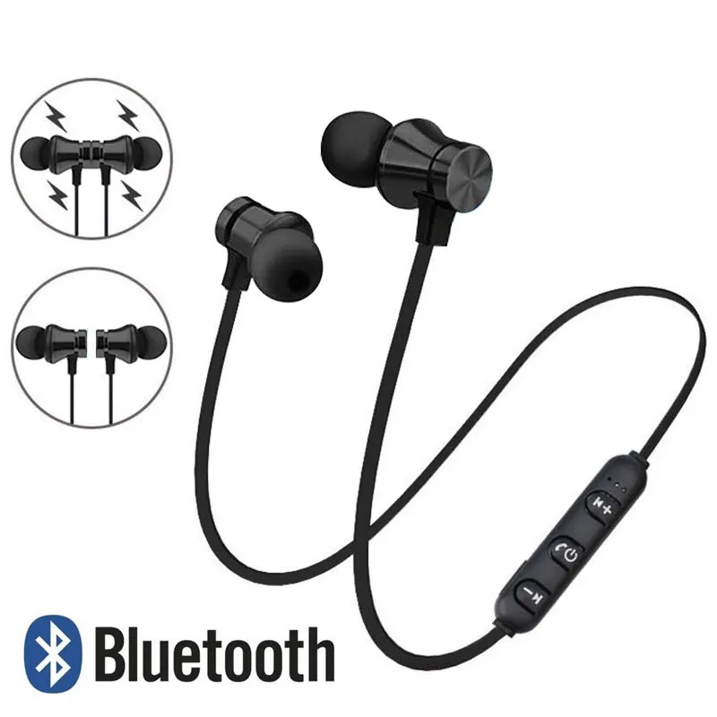 Беспроводные наушники с шумоподавлением Bluetooth гарнитура магнитные спортивные