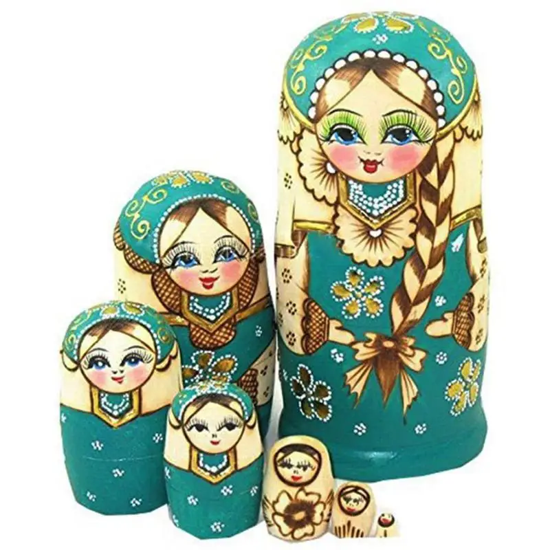 7 слоев/Набор для девочек русские пустые Matryoshka куклы игрушки деревянные матрешки куклы ремесла игрушки для детей подарок на день рождения