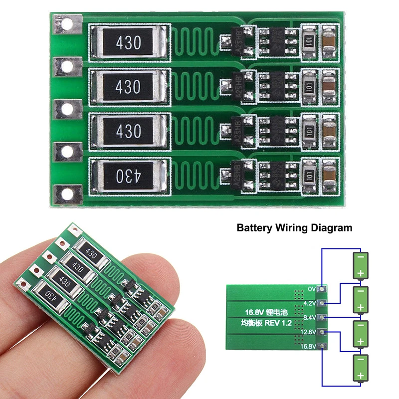 

Mayitr 4S 16.8V 100mA Li-ion Lithium 18650 Battery Board BMS PCB Protection Balancing Board for Integrated Circuits