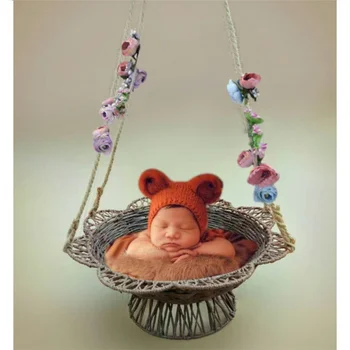 

Studio Photography Props Crochet Hanging Basket for Photo Shoot Accessories Newborn Props for girls Fotografia Baby Posing Sofa