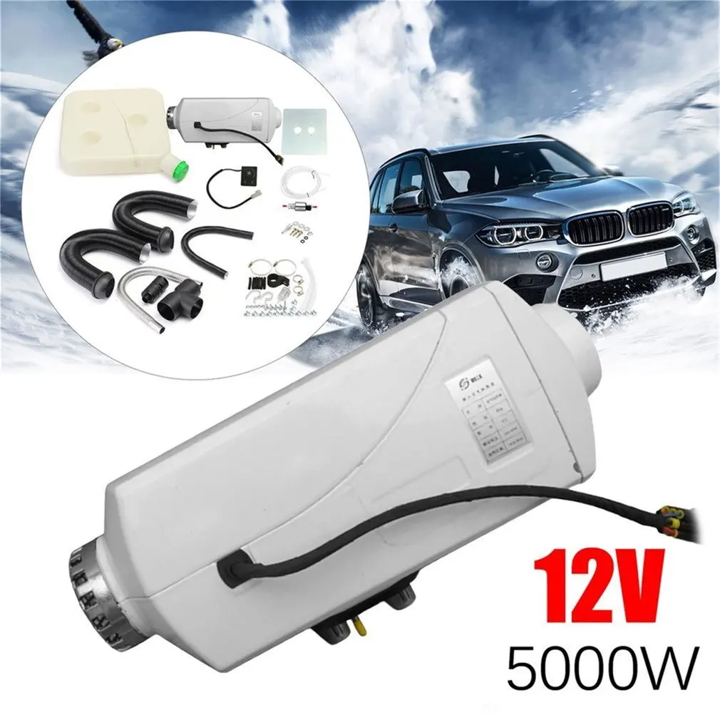 

Newest12V 5KW Parking Diesel Air Heater Small Digital Switch with Muffler Universal For Tank Vent Duct Thermostat Caravan