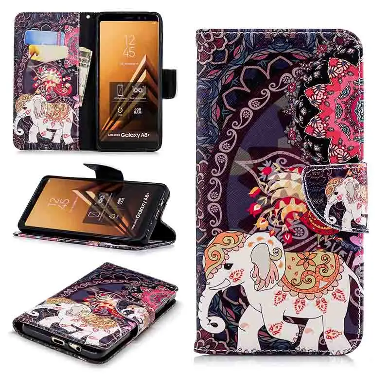 KEFO For Samsung Galaxy A8 Plus A6 Plus 2018 A5 2017 Case New Painting PU Leather Wallet Flip Luxury Book Style Cover Coque Capa (2)