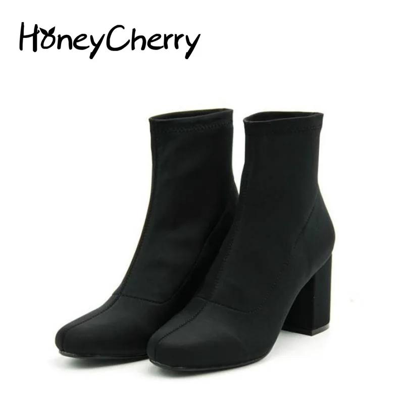 

2018 New spring Boots With Thick Martin Fashion Boots Shoes Fashion Woman Womens Ankle Boots Medium Heel Sexy