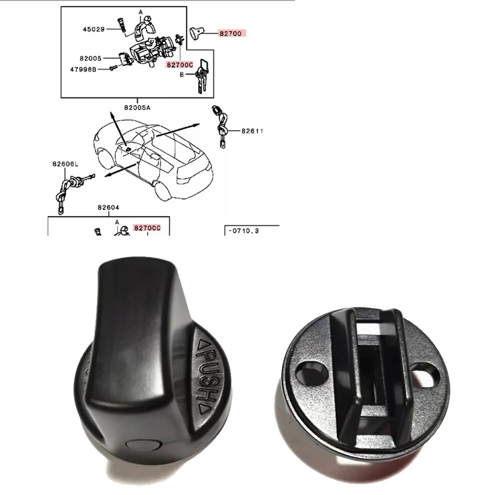 JEAZEA Ignition Key Knob Start Switch Base For Mitsubishi Lancer 2008