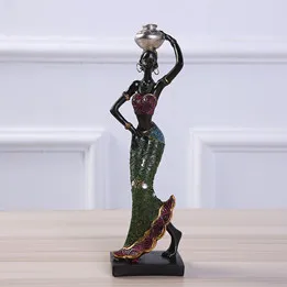 Изысканный этнический стиль африканская красавица креативная домашняя мебель праздничный подарок Смола ремесла африканская красавица статуя скульптура - Цвет: 02