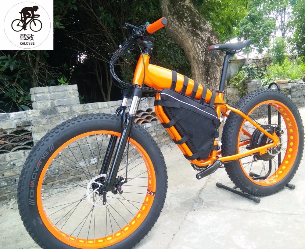 

Kalosse aluminum alloy 48V 1000W 26*4.0 tires 27 speed M390 Hydraulic brakes electric fat bike electrical snow bike