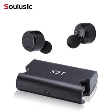 Soulusic X1T/X2T мини беспроводные наушники с функцией шумоподавления наушники Bluetooth гарнитура с 1500 мАч блок питания для телефонов