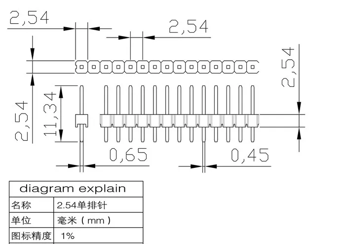 Glyduino 40Pin одиночные втулки иглы однорядные стежки 2,54 мм расстояние 10 шт/1 лот