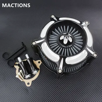 

Motorcycle Turbine Spike Grey Air Cleaner Intake Filter For Harley Touring Street Glide 2008-2016 Black Air Intake