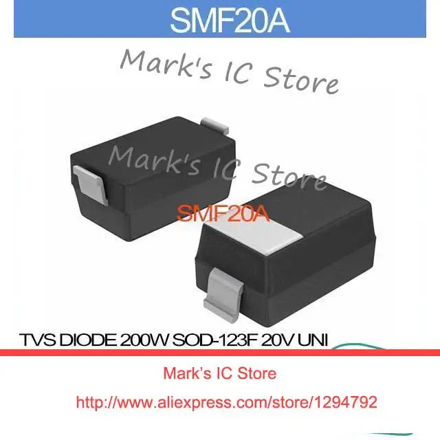 Produktbild von 20 Stück Bidirektionale TVS-Diode SMF12CA – 12 V, 200 W, SOD-123FL