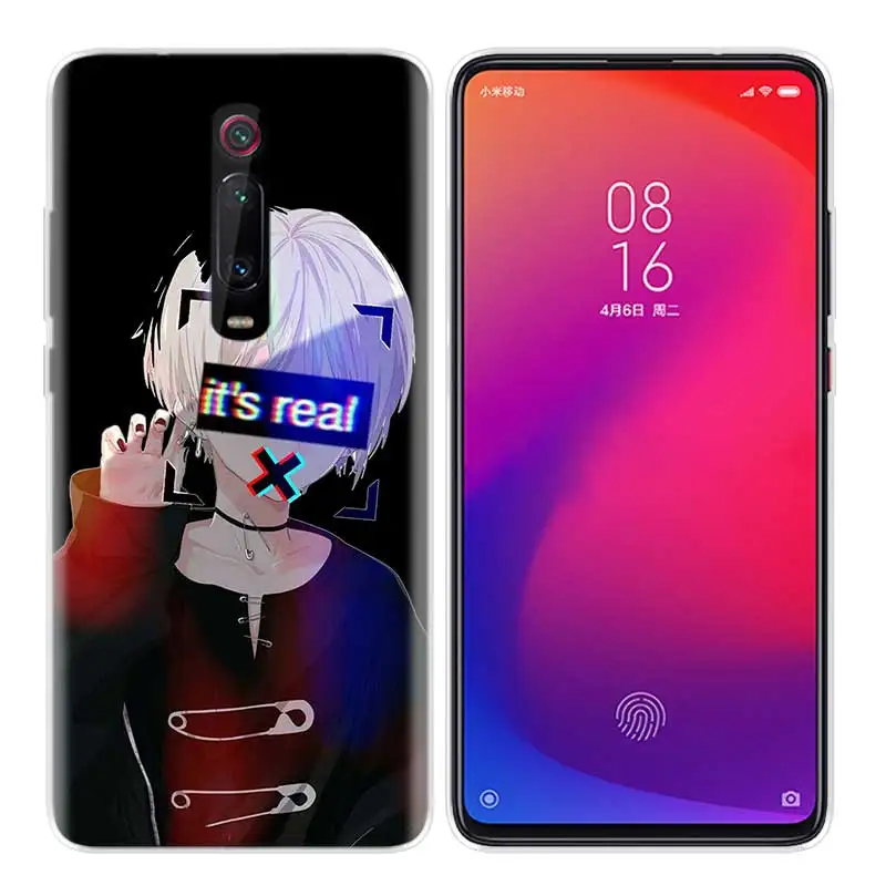 Силиконовый чехол для Xiao mi Red mi K20 Pro K20Pro Note 5 6 7 7A 6A mi A2 A1 8 Lite 9 S2 Pocophone F1 LEWD Sad аниме эстетический Senpai - Color: R-010