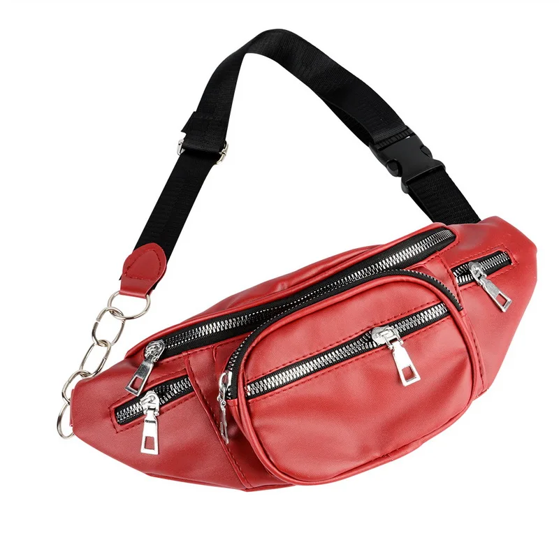 Litthing поясная сумка Женская поясная сумка роскошная кожаная нагрудная сумка черный цвет новая мода высокое качество - Цвет: red