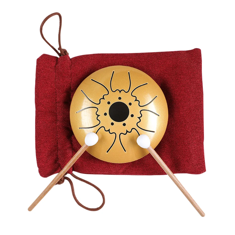 Online Mini tambor de lengua de acero de 7 tonos tambor de lengua de 5 pulgadas C tambor de cacerola de mano con bolsa de transporte de mazo de tambor