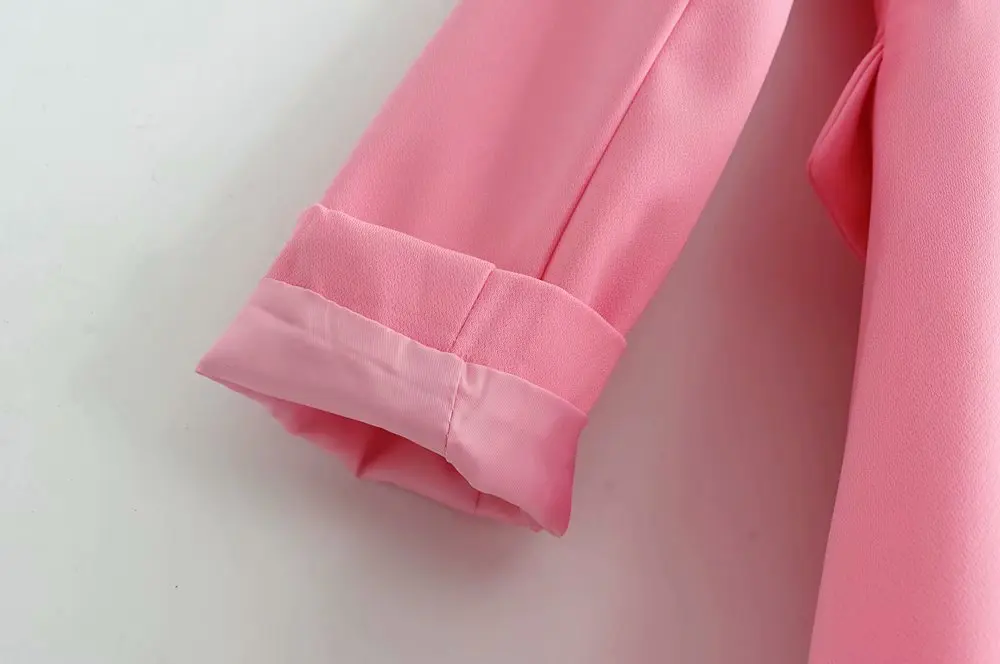 Высококачественный модный Женский блейзер с длинными рукавами двойные пуговицы розовые блейзеры внешняя куртка женская недорогая одежда шикарные топы