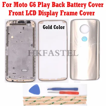 

HKFASTEL For Moto G6 Play Housing For Motorola G6 Play Mobile phone Front LCD Display Frame back battery door cover camera case