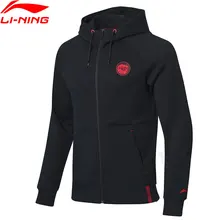 Li-Ning, Мужская трендовая толстовка с капюшоном, 66% хлопок, 34% полиэстер, обычная посадка, комфортная подкладка, спортивная куртка с капюшоном, куртки AWDP035 MWW1555