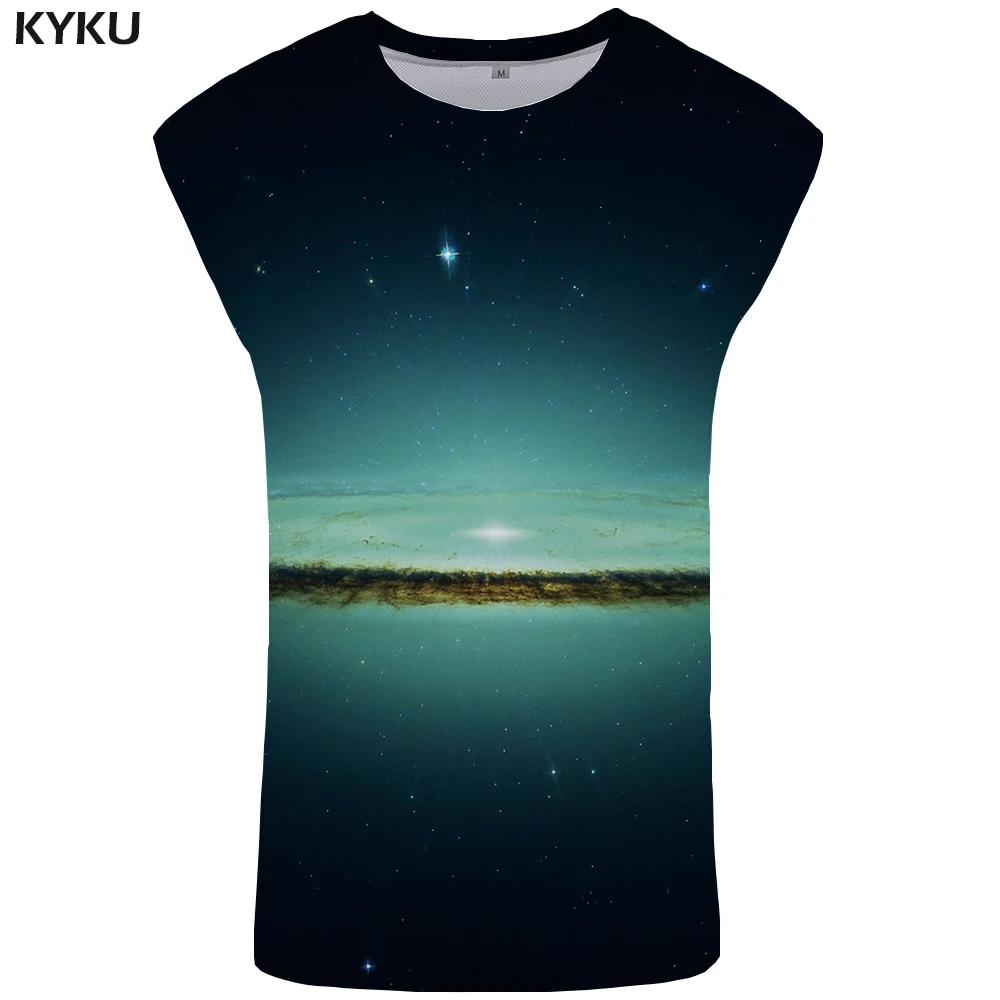 KYKU Galaxy майка для мужчин Planet Stringer Space Мужская Легкая бодибилдинга с пламенем Ftness