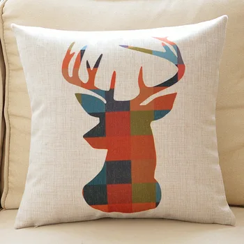 

Custom Made Cushion Cover Pillow Case Seat Lumbar Envelop for Sofa Linen Cotton 45 x 45cm 55 x 55cm Elk Reindeer Caribou