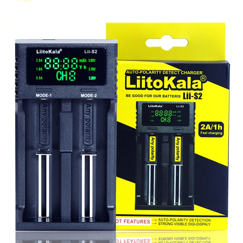 Умное устройство для зарядки никель-металлогидридных аккумуляторов от компании LiitoKala: Lii-PD4 500 PL4 402 202 S1 S2 батарея Зарядное устройство для 18650 26650 21700 18350 AA AAA 3,7 V/3,2 V/1,2 V литий никель-металл-гидридного аккумулятора - Цвет: Lii-S2 Charger