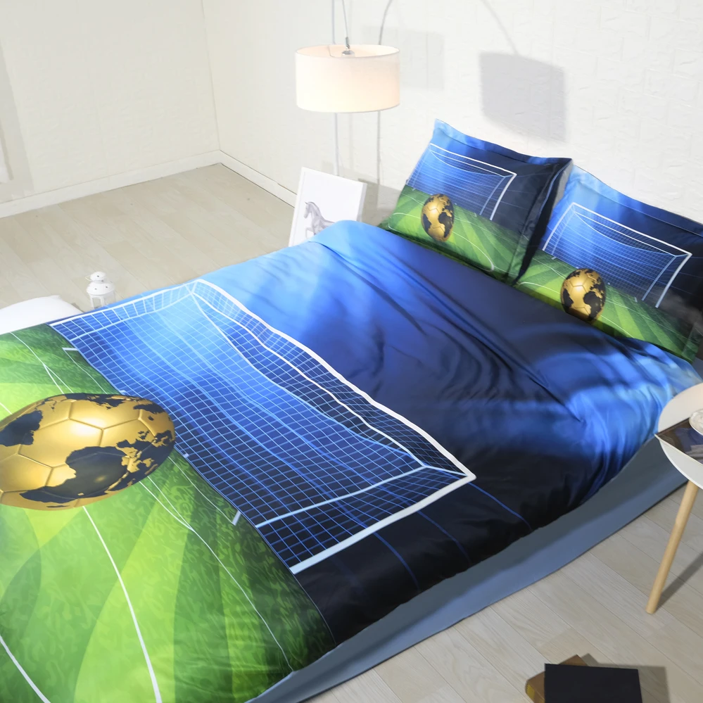 Jf 373 Nice Football Field And Golden Ball With Maps Printed
