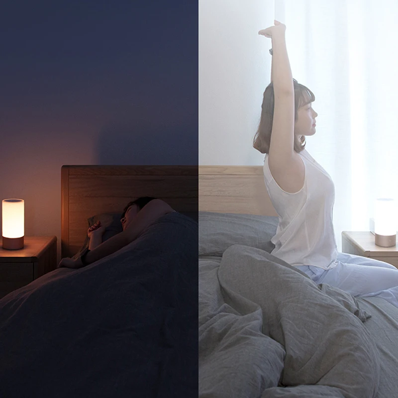  Xiaomi Mijia Mi Smart Bedside Lamp 2 Table Cylinder Touch Dimmable Lamp Bluetooth And WiFi Dual Con