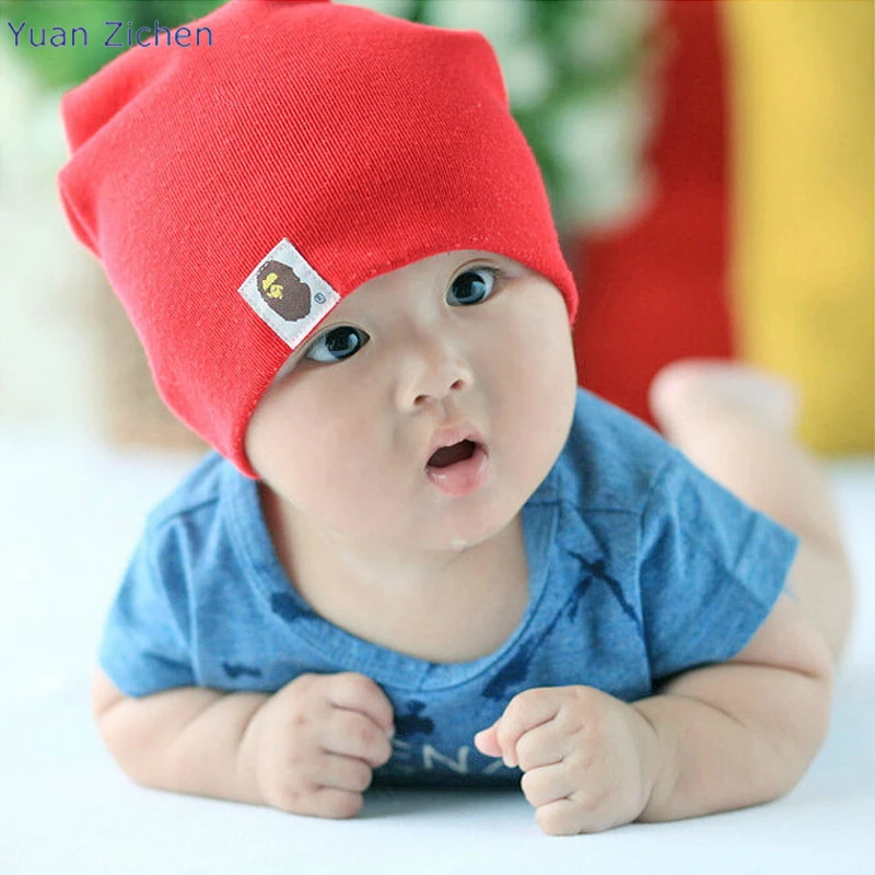 Baby Kids Solid Newborn Boys Girls Warm Knitted Hats A Variety of Color Unisex Cotton Cap Toddler Infant Romper Children