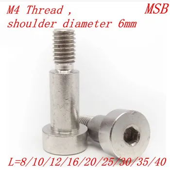 

10pcs M4 thread 6mm diameter MSB stainless steel 304 shoulder screw