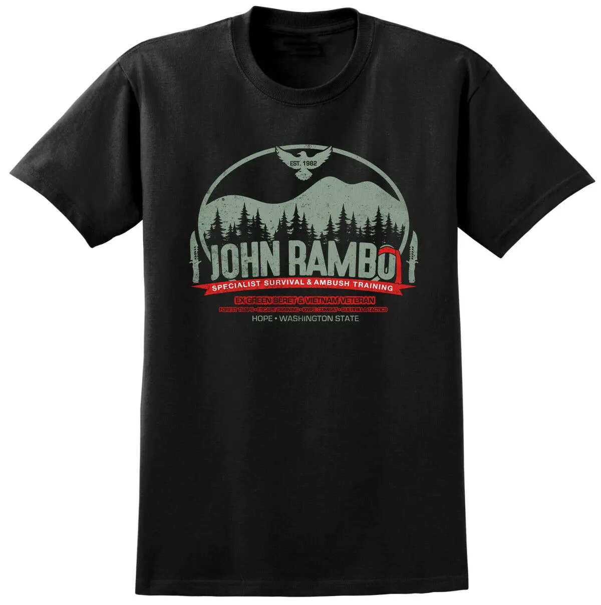 

John RAMBO Inspired T-shirt - Retro 80s Film Classic Tee - Stallone Action Movie