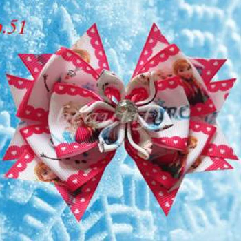 

14 BLESSING Good Girl Boutique 4.5" A- Snowflake Hair Bow Clip 130 No.