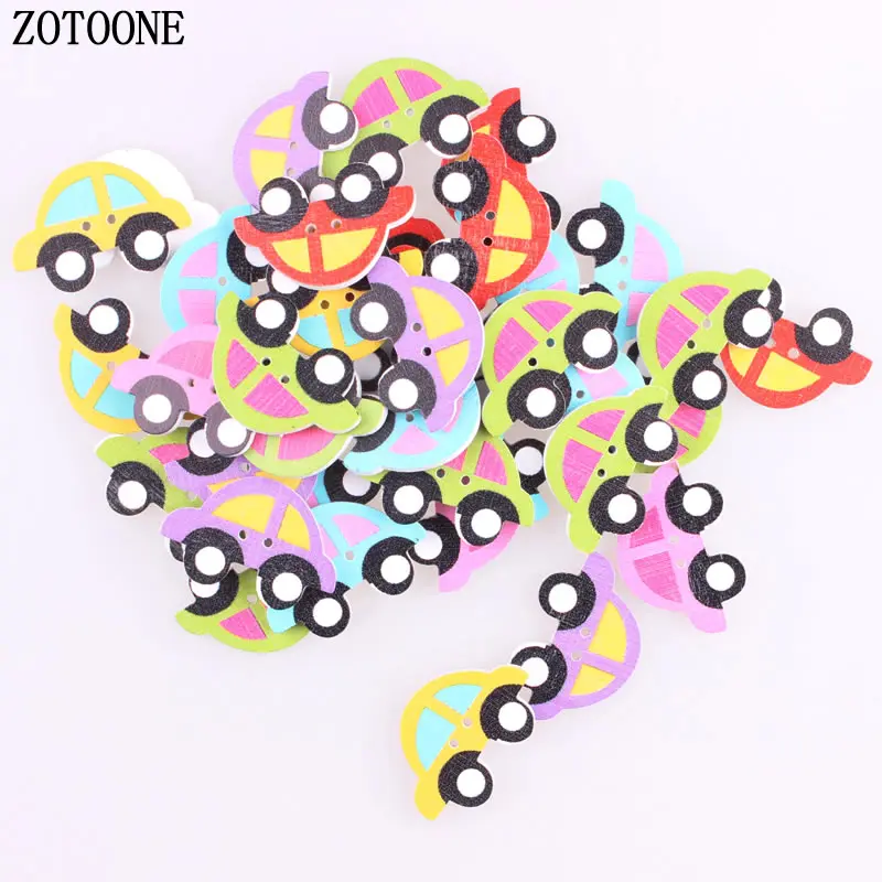 ZOTOONE 100 шт. Мультяшные Разноцветные деревянные декоративные пуговицы для