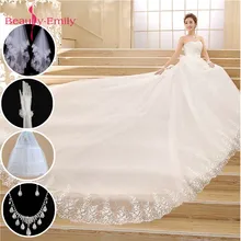 Beauty-Emily Plus Size White Red Wedding Dresses 2017 Ball Gown Beads Sweetheart Lace Up Wedding Party Bridal Dresses Veil