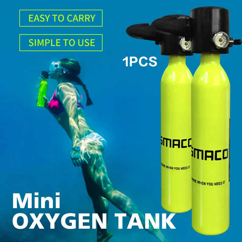 

Diving Equipment Mini Scuba Oxygen Air Tanks Cylinder Head Valve Mouthpiece Adapter Snorkeling Underwater Breathing Device