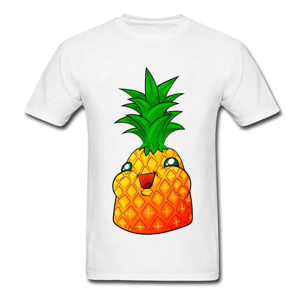 Pineapple Chunk Men Dominant Tops T Shirt O Neck NEW YEAR DAY 100% Cotton Fabric T Shirts Custom Short Sleeve Tee-Shirts Pineapple Chunk white
