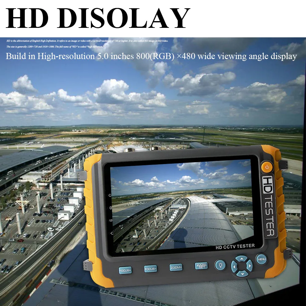 5 дюймовый тестер системы скрытого видеонаблюдения AHD TVI CVI коаксиальный HD видео монитор тест er аналоговый видео Тест UTP кабель тест VGA/HDMI вход DC12V Выход