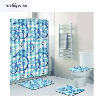 

Free Shipping 4pcs Steering wheel Banyo Bathroom Carpet Toilet Bath Mats Set Non Slip Pad Tapis Salle De Bain Alfombra Bano