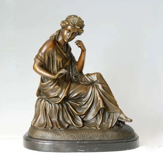 

ATLIE Bronze Statue sculpture house decoration brass art collectible Gifts Classical woman Figurine