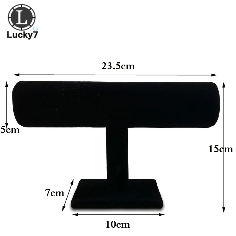 Черный Бархатный браслет, цепочка для часов, Т-образная стойка для ювелирных изделий, твердый дисплей, подставка, держатель, органайзер для ювелирных изделий, жесткая демонстрационная стойка